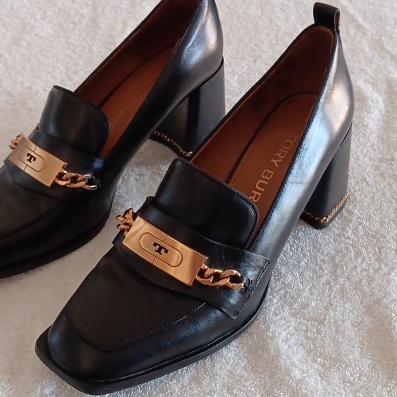 Tory Burch Leather Heeled Loafers - Picture 4 of 16